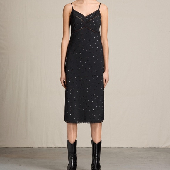 All Saints Dresses & Skirts - All saints black star print slip dress